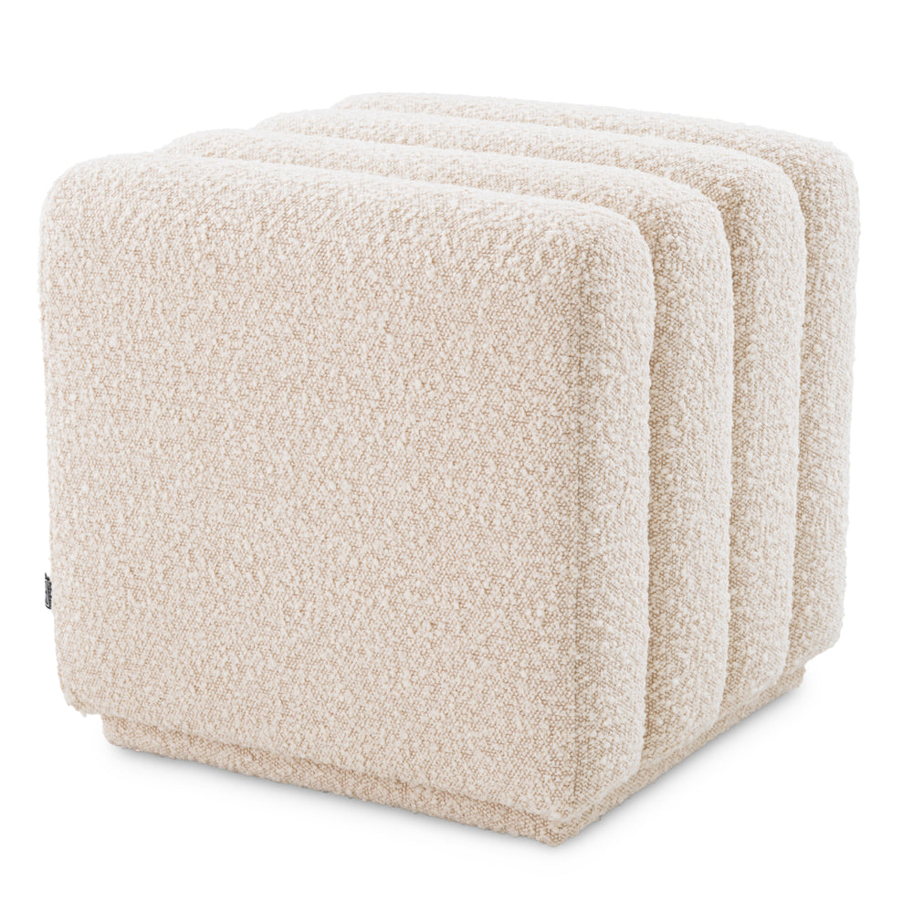 Eichholtz Poef Bente Bouclé Cream – afbeelding 2
