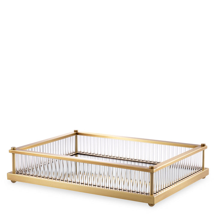 Eichholtz Dienblad Cora Rechthoekig Antiek Messing – afbeelding 1