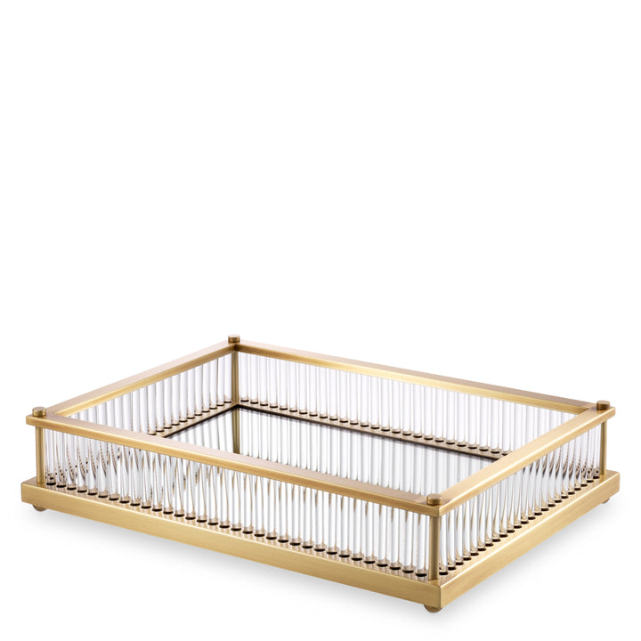 Eichholtz Dienblad Cora Rechthoekig Antiek Messing – afbeelding 3