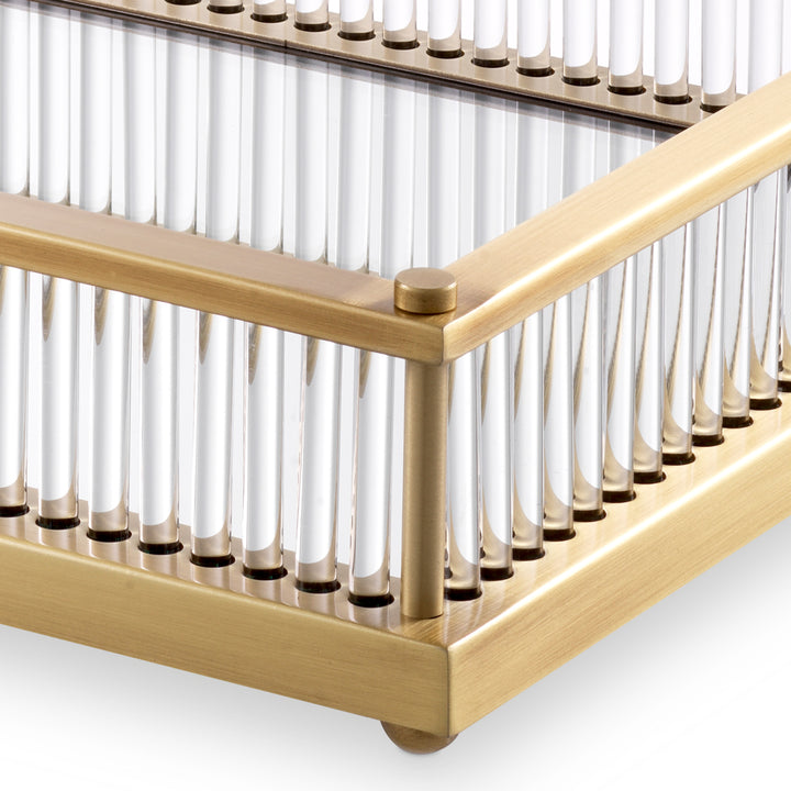 Eichholtz Dienblad Cora Rechthoekig Antiek Messing – afbeelding 4