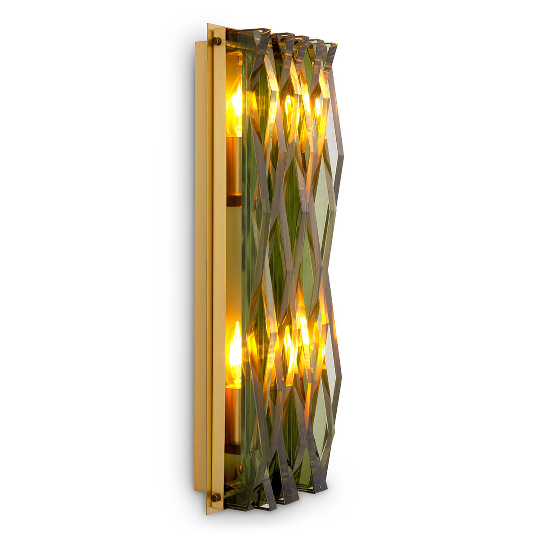 Eichholtz Wandlamp Nuvola L Antique Brass Green Glass