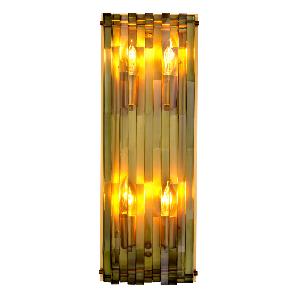 Eichholtz Wandlamp Nuvola L Antique Brass Green Glass