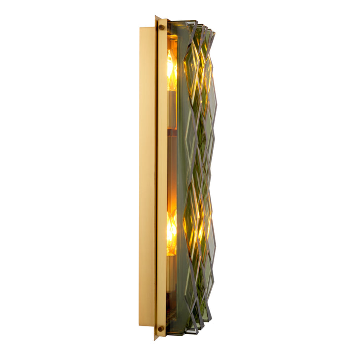 Eichholtz Wandlamp Nuvola L Antique Brass Green Glass