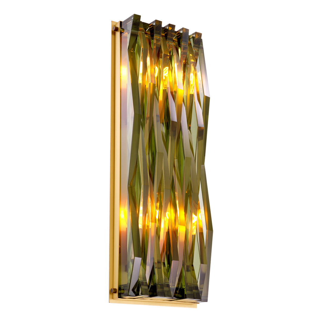 Eichholtz Wandlamp Nuvola L Antique Brass Green Glass