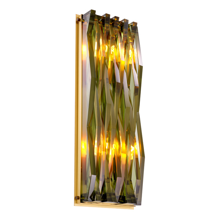 Eichholtz Wandlamp Nuvola L Antique Brass Green Glass