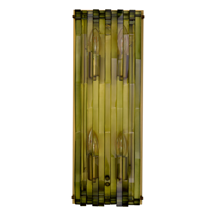 Eichholtz Wandlamp Nuvola L Antique Brass Green Glass
