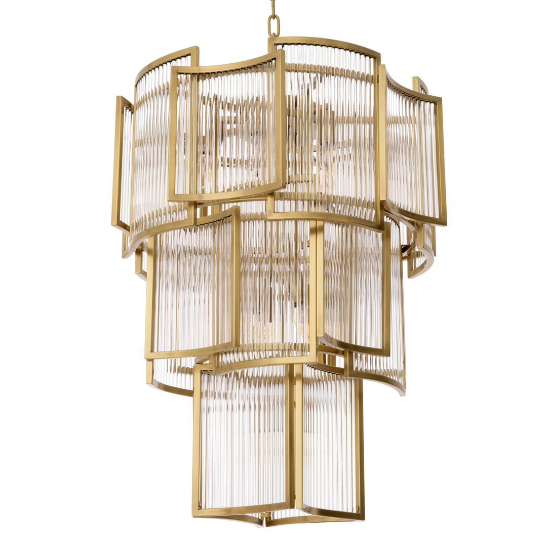 Eichholtz Chandelier Jet Set Antique Brass Clear Glass