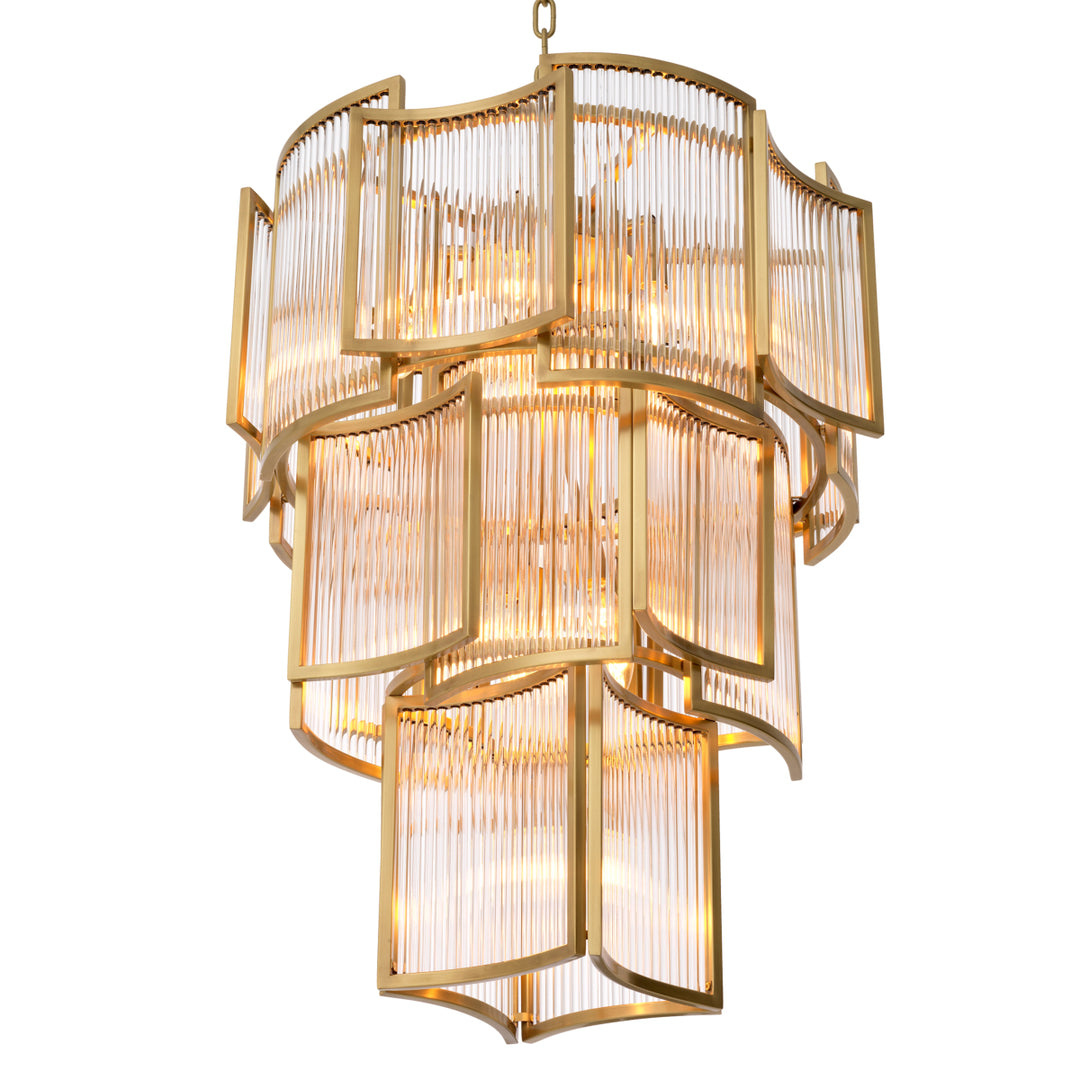 Eichholtz Chandelier Jet Set Antique Brass Clear Glass