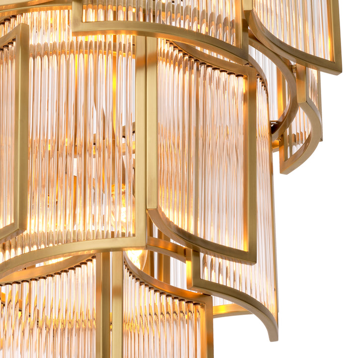 Eichholtz Chandelier Jet Set Antique Brass Clear Glass