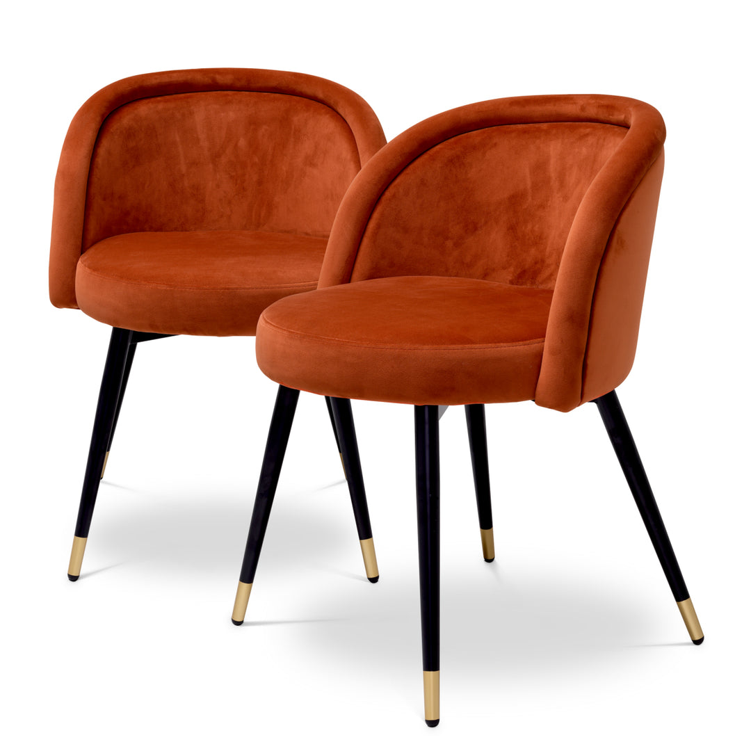 Eichholtz Eetkamerstoel Chloé Set van 2 Savona Orange