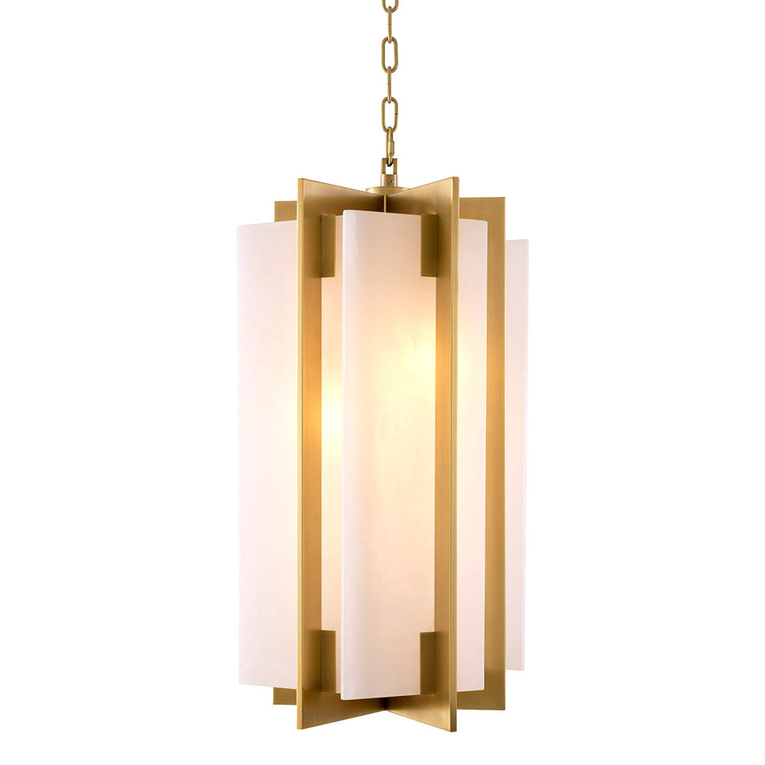Eichholtz Kroonluchter Lugano Antique Brass Alabaster