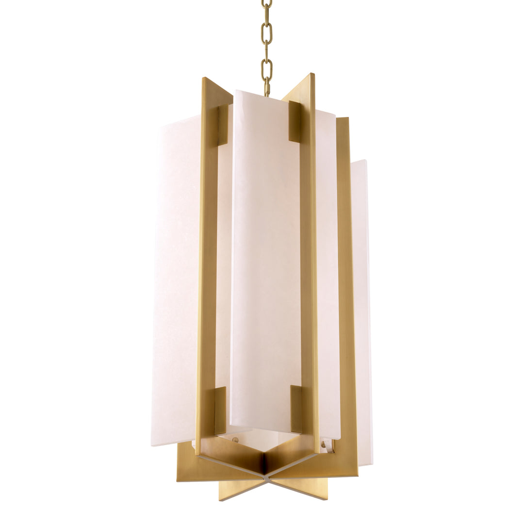 Eichholtz Kroonluchter Lugano Antique Brass Alabaster