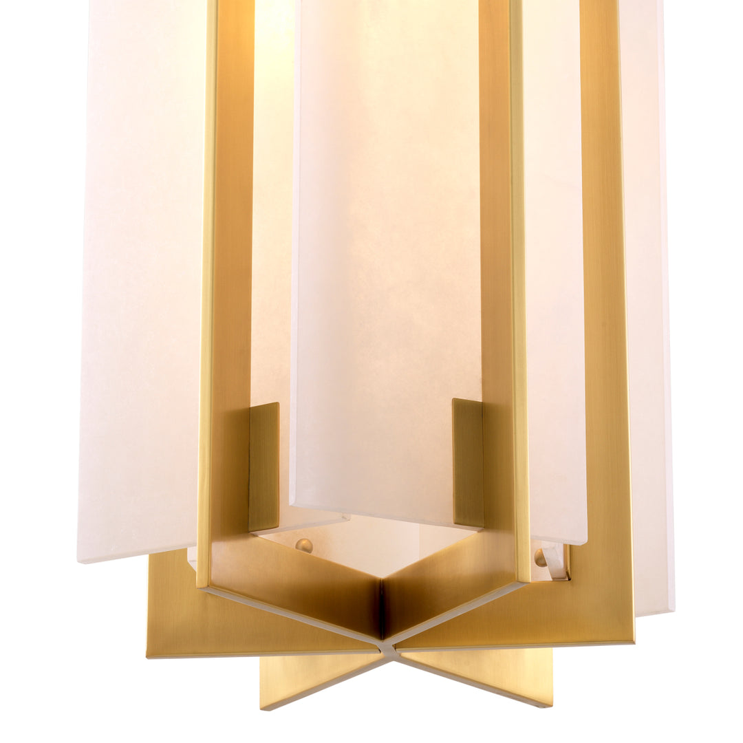 Eichholtz Kroonluchter Lugano Antique Brass Alabaster