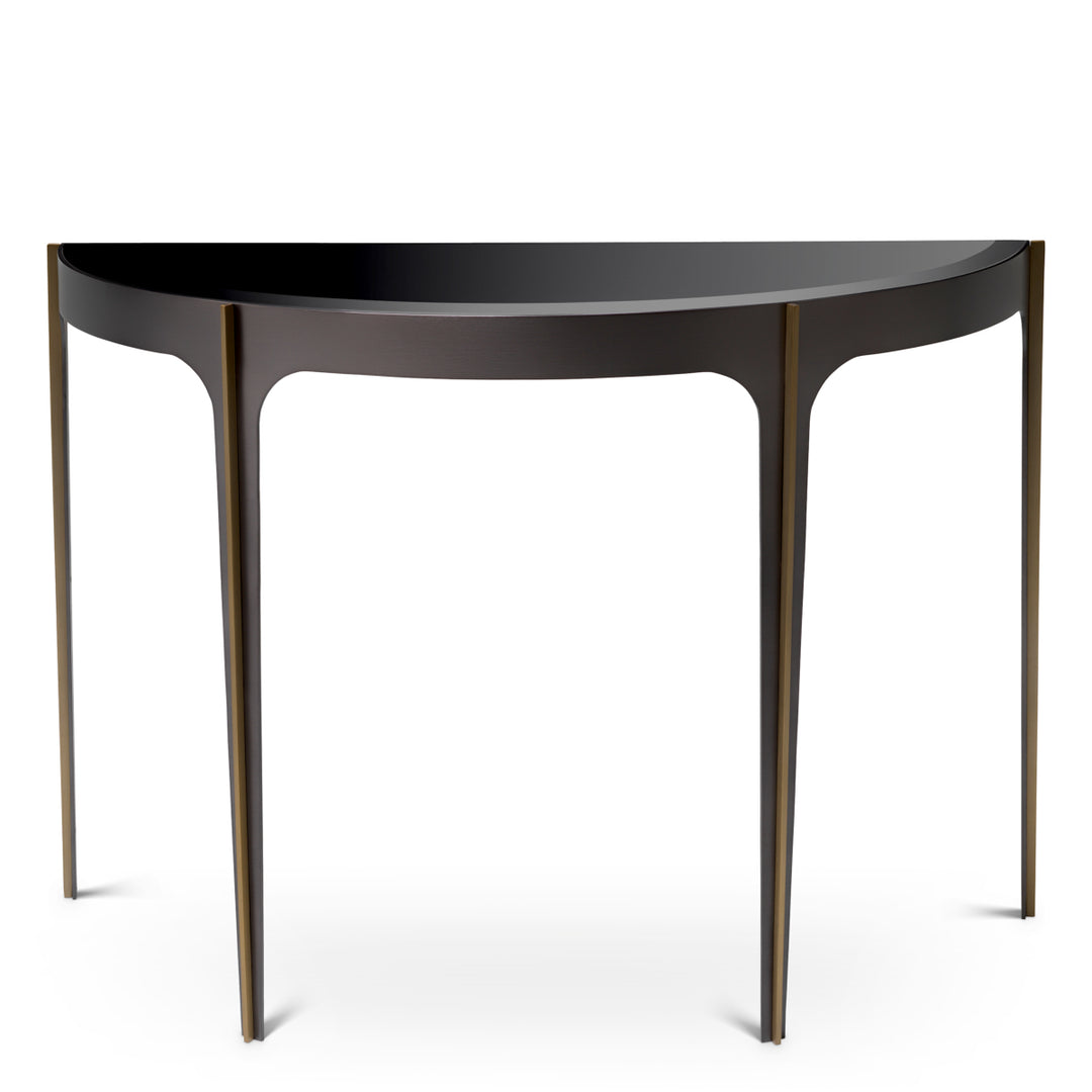 Eichholtz Consoletafel Artemisa Bronze Brushed Brass Black Glass