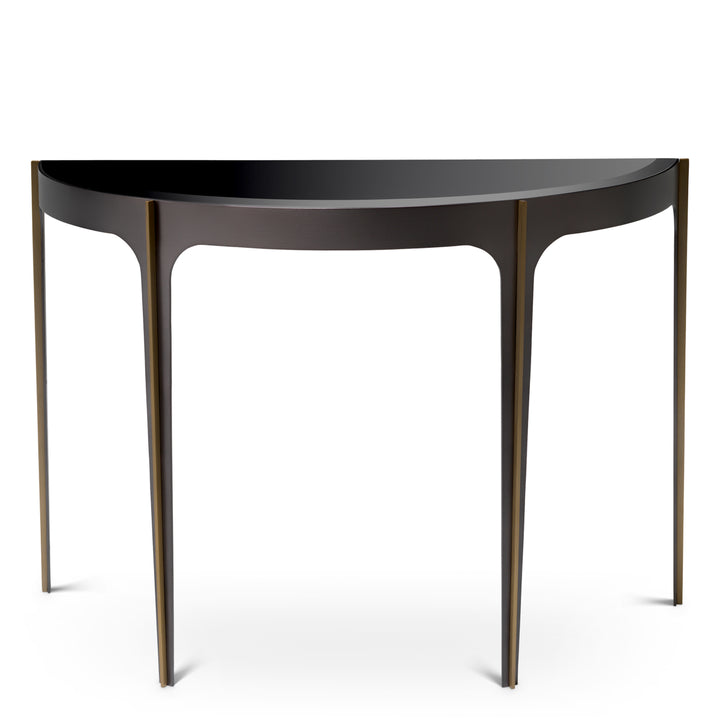 Eichholtz Consoletafel Artemisa Bronze Brushed Brass Black Glass