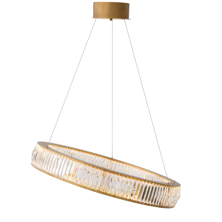 Eichholtz Chandelier Vancouver L Antique Brass Crystal Glass