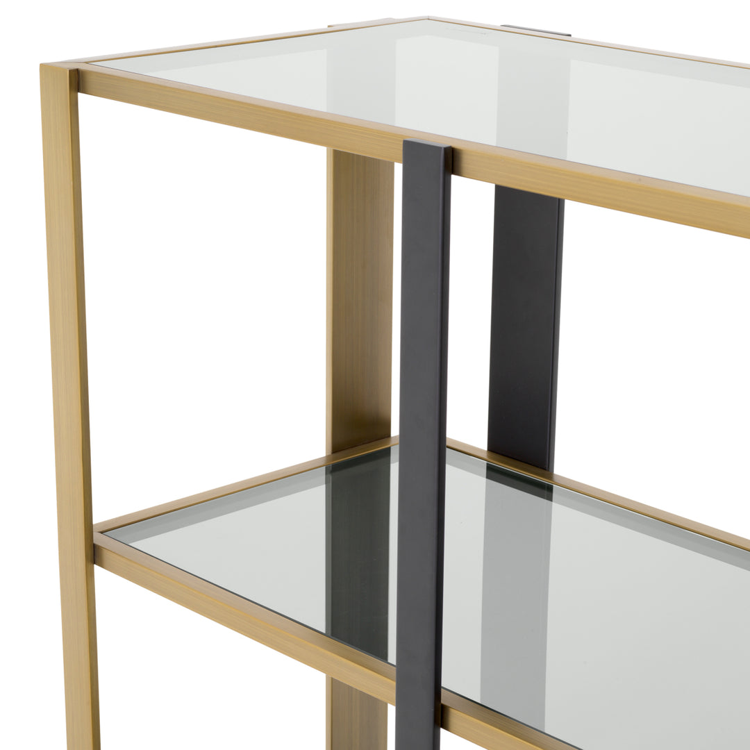 Eichholtz Wandkast Clio Low Brushed Brass Smoke Glass