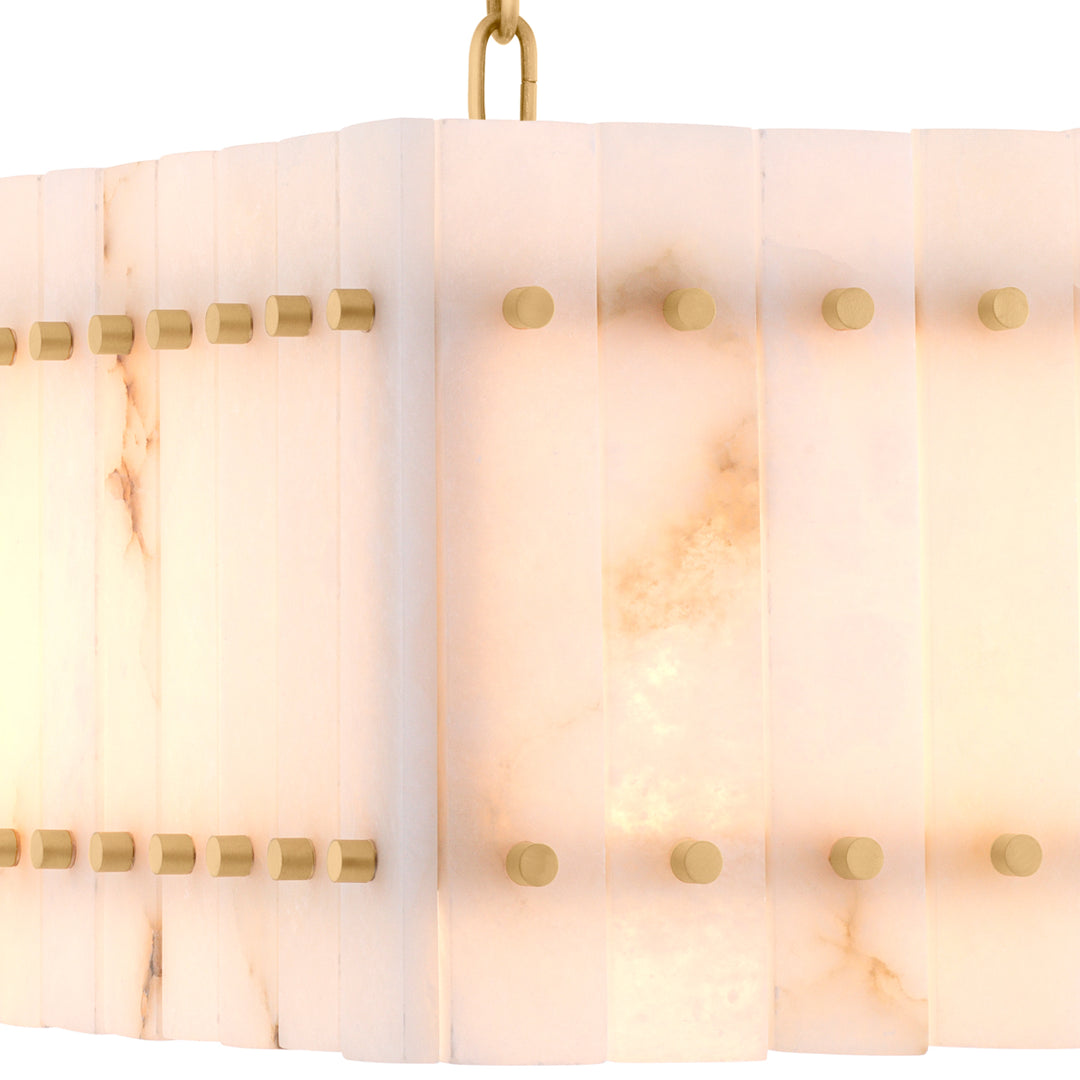Eichholtz Chandelier Ruby Rectangular Antique Brass Alabaster