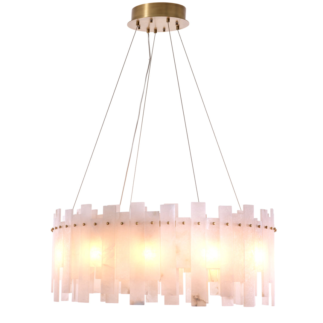 Eichholtz Chandelier Pizzorni Antique Brass Alabaster
