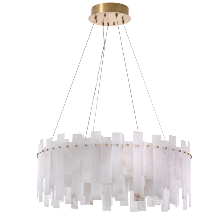 Eichholtz Chandelier Pizzorni Antique Brass Alabaster
