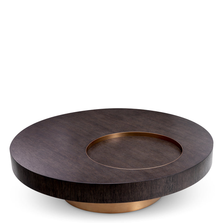 Eichholtz Salontafel Otus Round Mocha Oak Brushed Brass