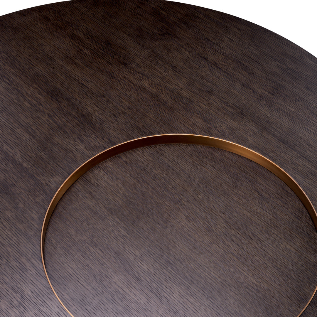 Eichholtz Salontafel Otus Round Mocha Oak Brushed Brass
