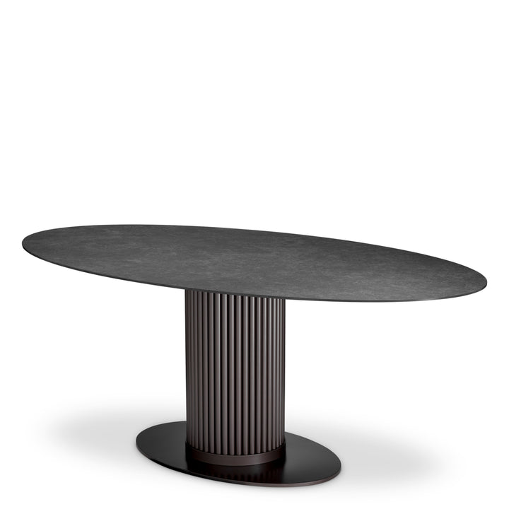 Eichholtz Outdoor Eettafel Volterra Oval Bronze Grey Ceramic