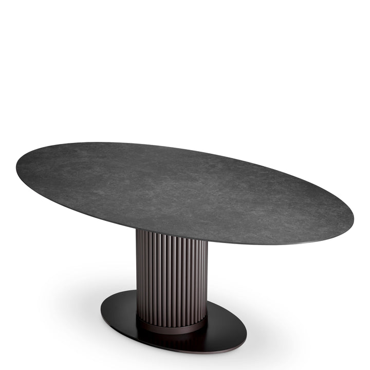 Eichholtz Outdoor Eettafel Volterra Oval Bronze Grey Ceramic