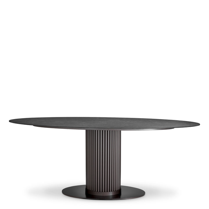 Eichholtz Outdoor Eettafel Volterra Oval Bronze Grey Ceramic