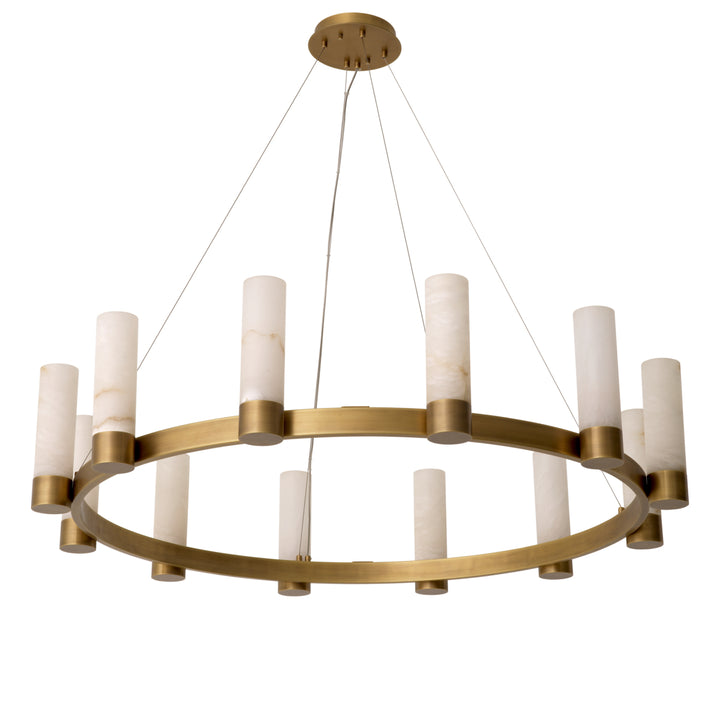 Eichholtz Chandelier Castro Antique Brass Alabaster