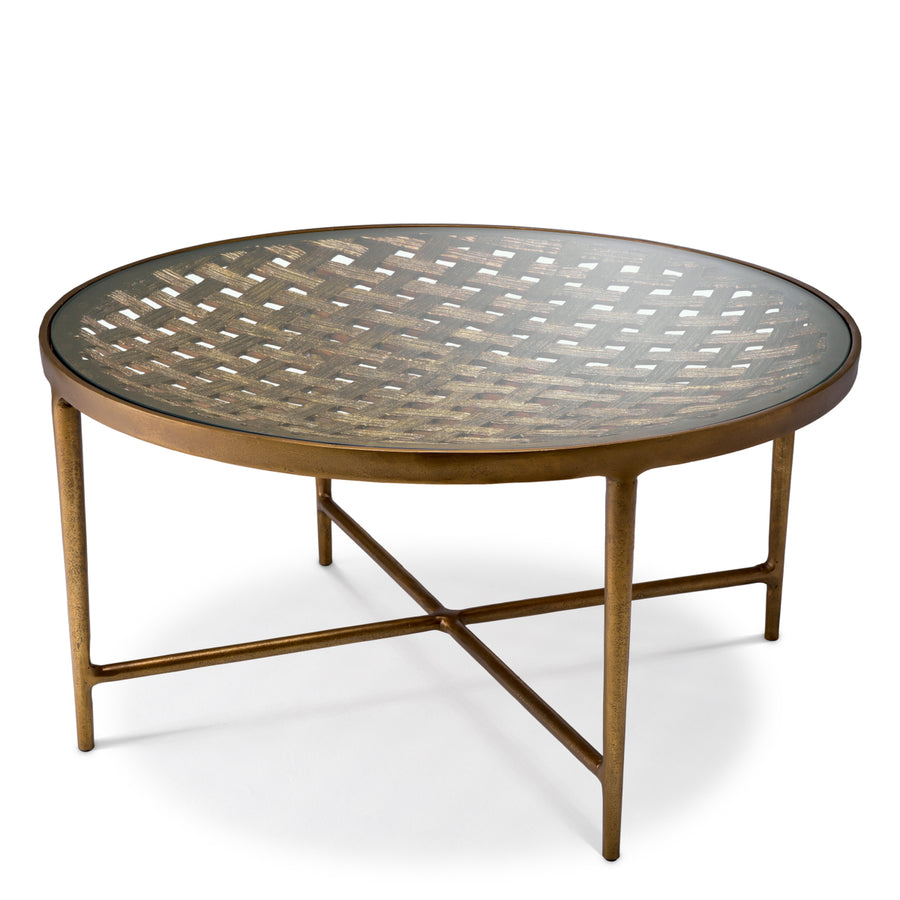 Eichholtz Salontafel Sorrento Antique Brass Clear Glass