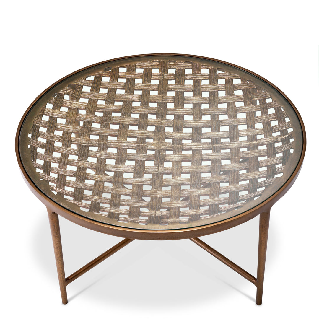 Eichholtz Salontafel Sorrento Antique Brass Clear Glass