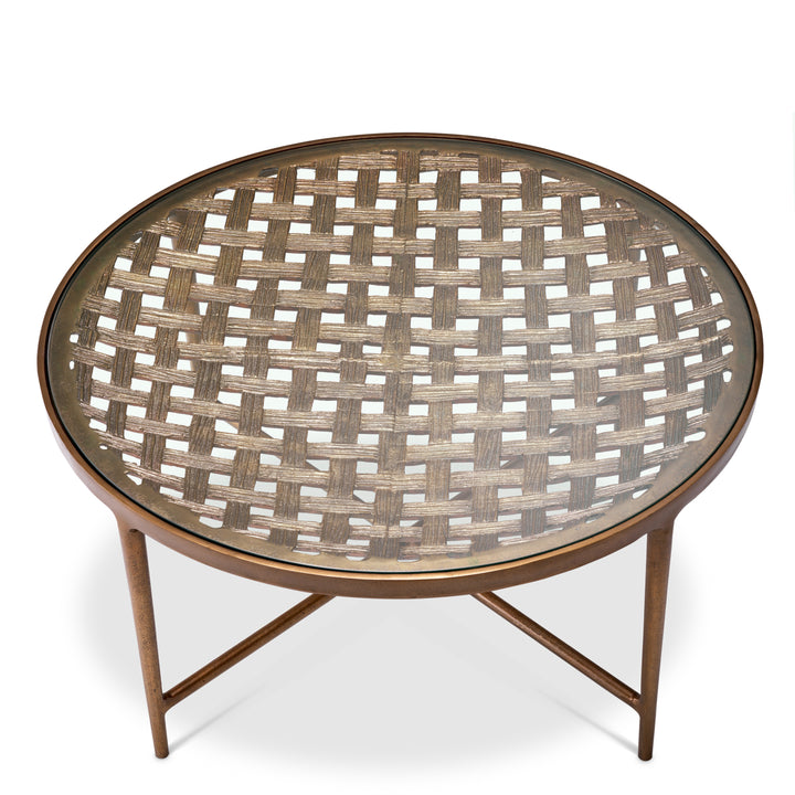 Eichholtz Salontafel Sorrento Antique Brass Clear Glass
