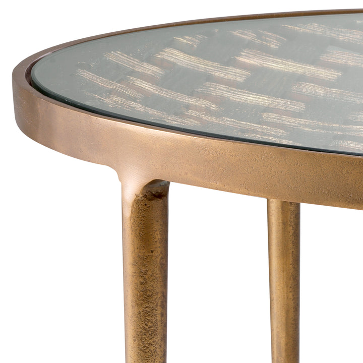 Eichholtz Salontafel Sorrento Antique Brass Clear Glass