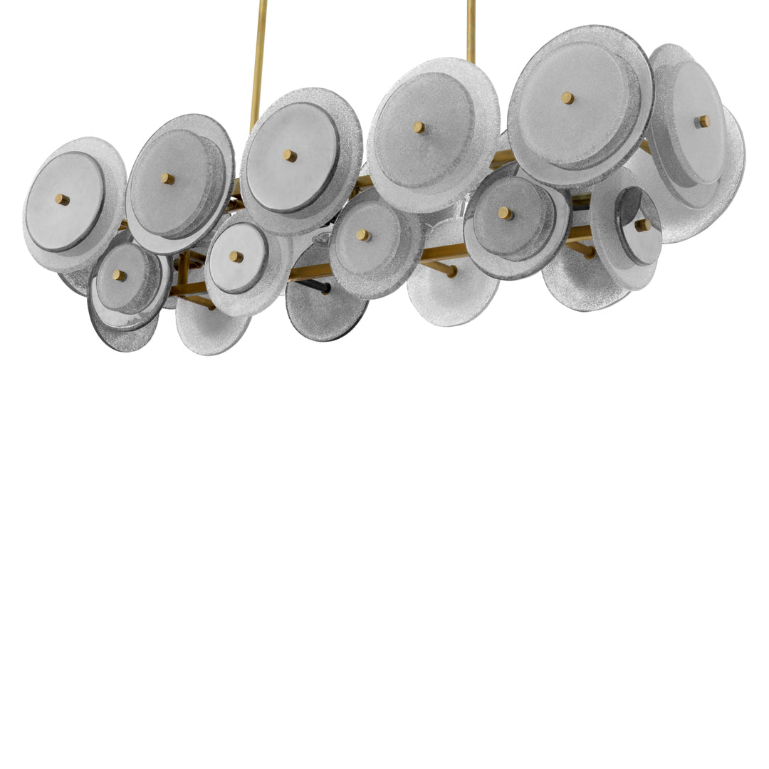 Eichholtz Chandelier Hyde Vintage Brass Handmade Glass