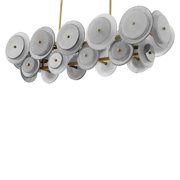 Eichholtz Chandelier Hyde Vintage Brass Handmade Glass
