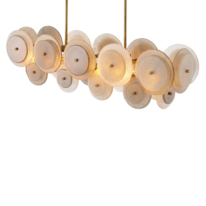 Eichholtz Chandelier Hyde Vintage Brass Handmade Glass