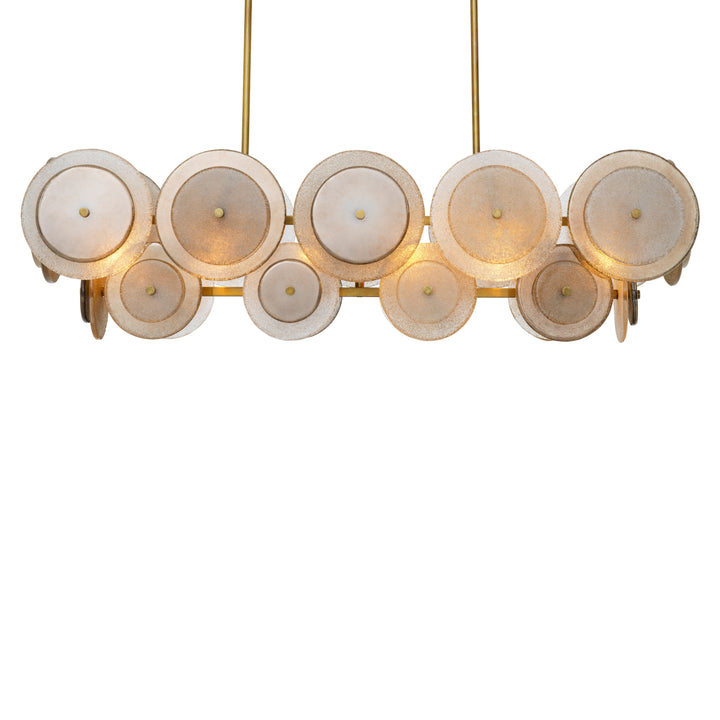 Eichholtz Chandelier Hyde Vintage Brass Handmade Glass