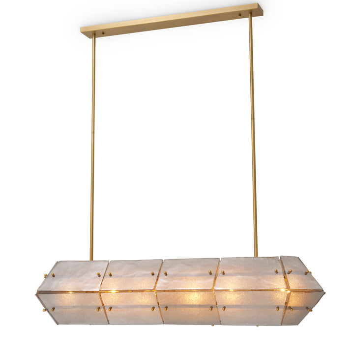 Eichholtz Chandelier Ferrucci Antique Brass Smoke Glass