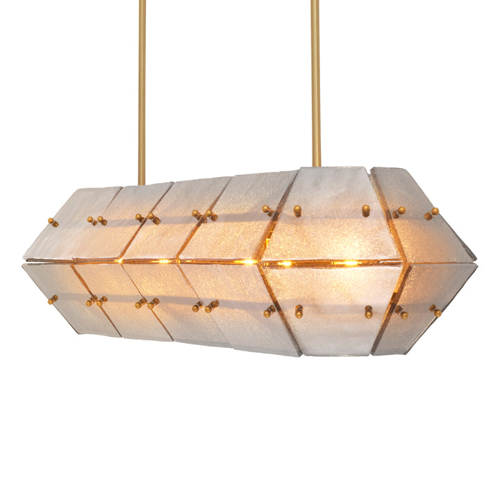Eichholtz Chandelier Ferrucci Antique Brass Smoke Glass