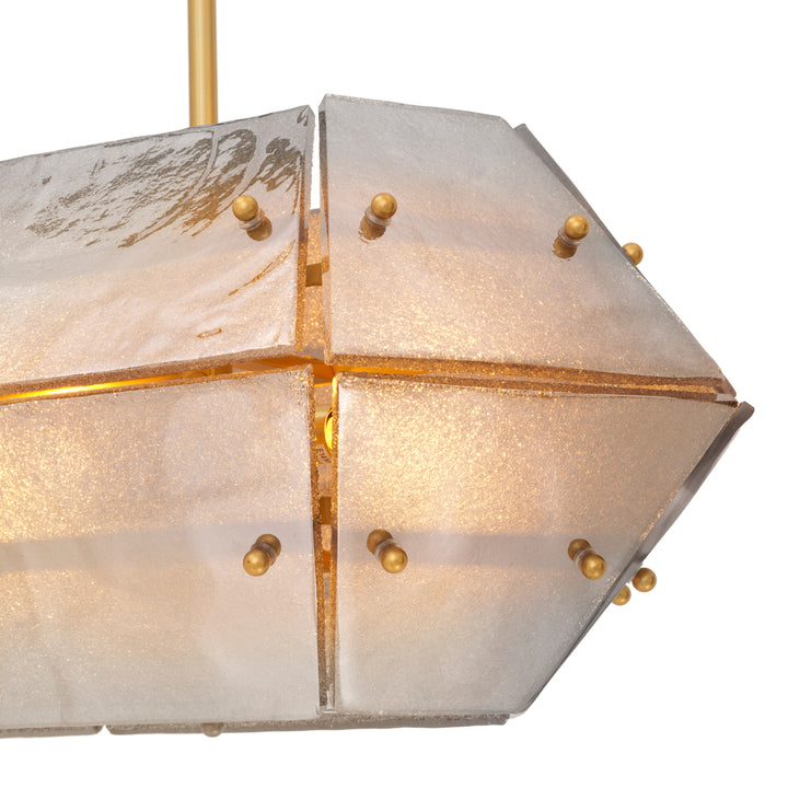 Eichholtz Chandelier Ferrucci Antique Brass Smoke Glass