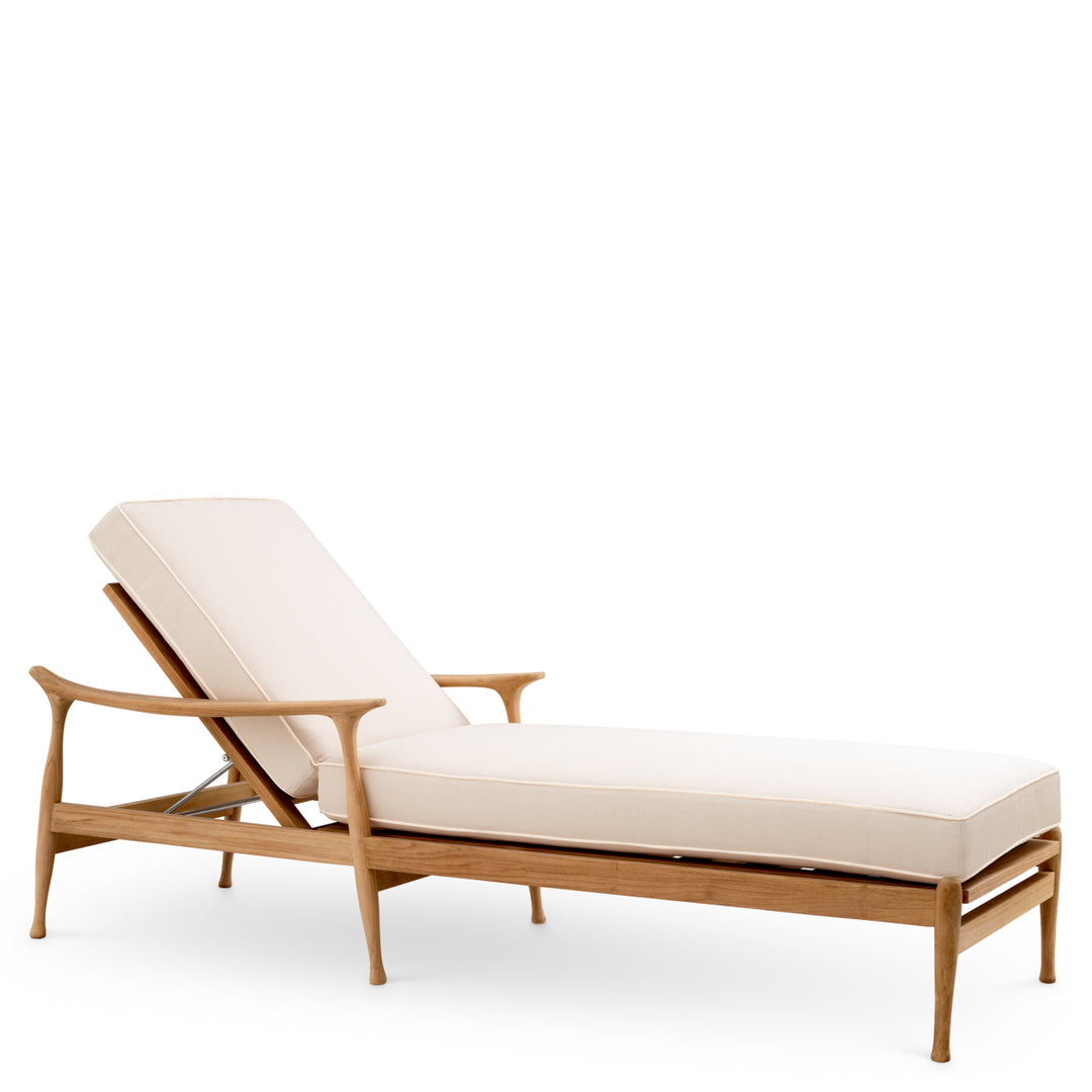 Eichholtz Outdoor Ligbed Manzo Natural Teak Flores Off-White