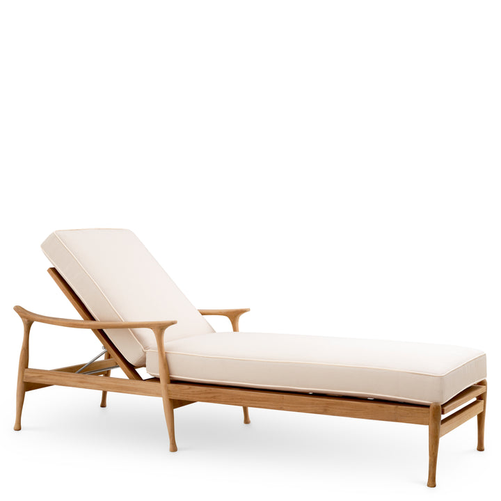 Eichholtz Outdoor Ligbed Manzo Natural Teak Flores Off-White