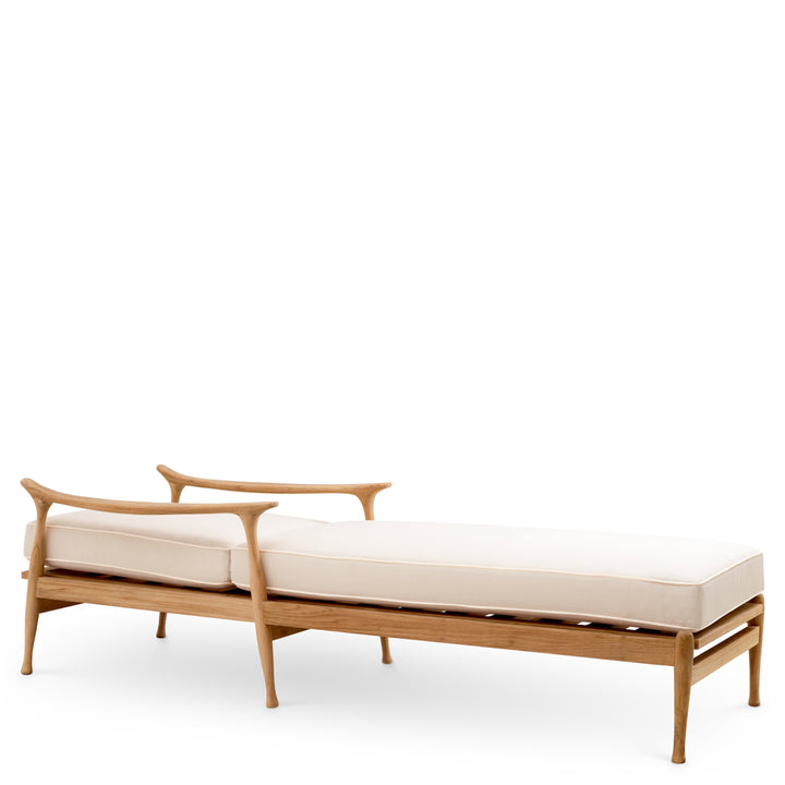 Eichholtz Outdoor Ligbed Manzo Natural Teak Flores Off-White