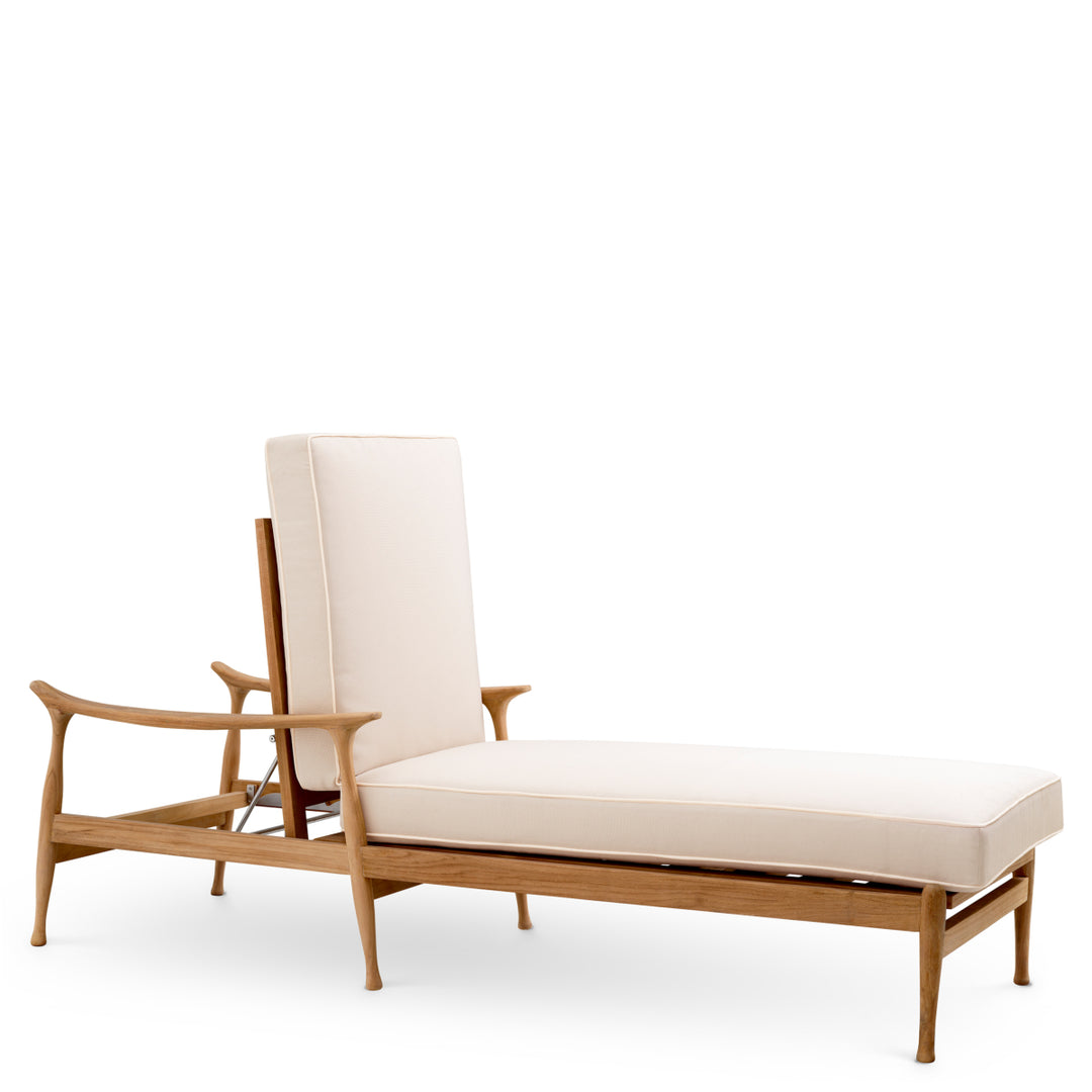 Eichholtz Outdoor Ligbed Manzo Natural Teak Flores Off-White