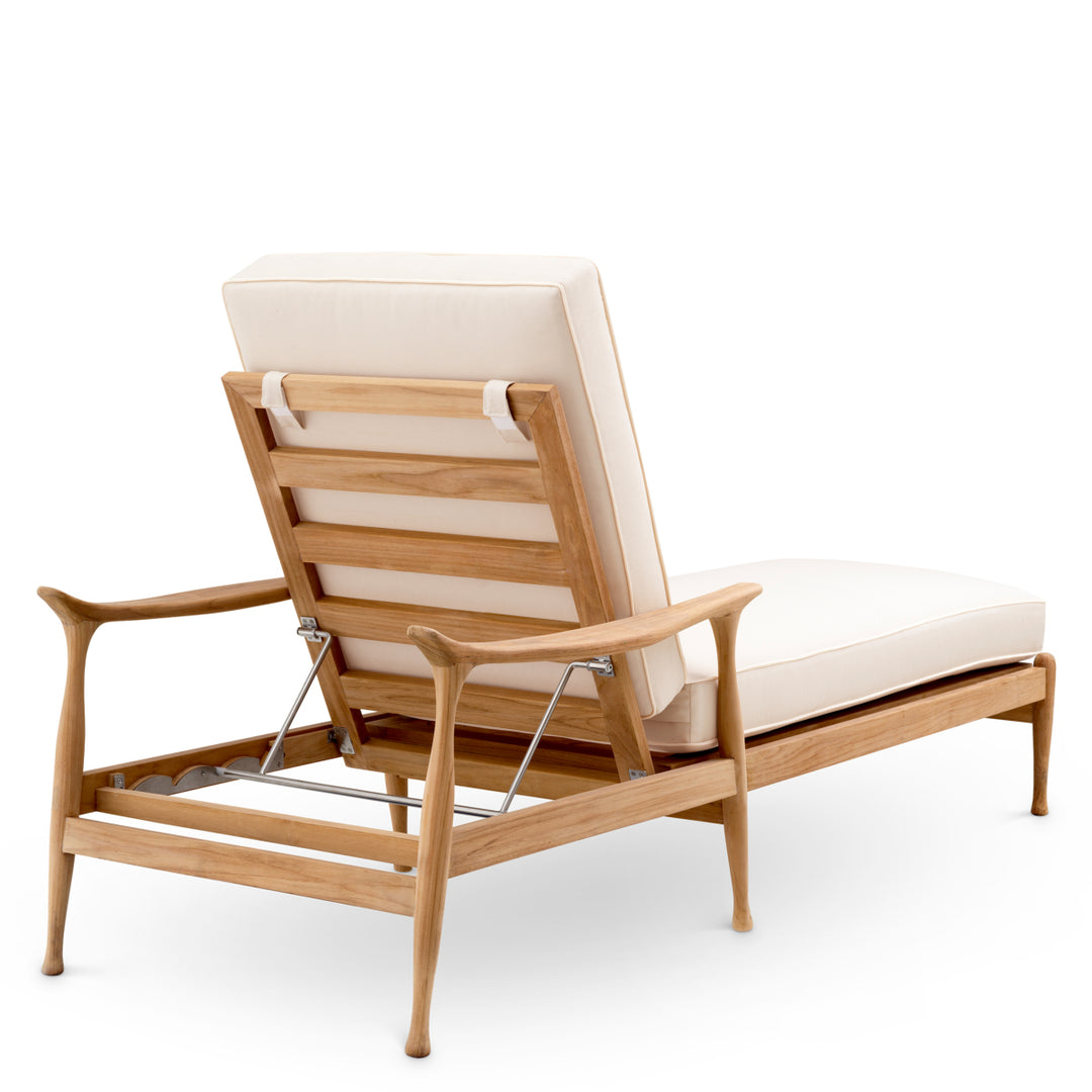 Eichholtz Outdoor Ligbed Manzo Natural Teak Flores Off-White