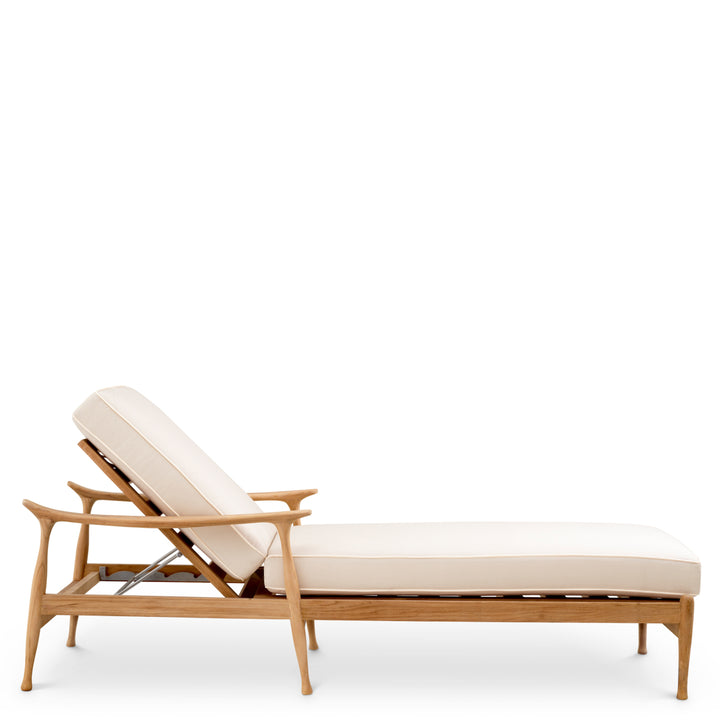 Eichholtz Outdoor Ligbed Manzo Natural Teak Flores Off-White