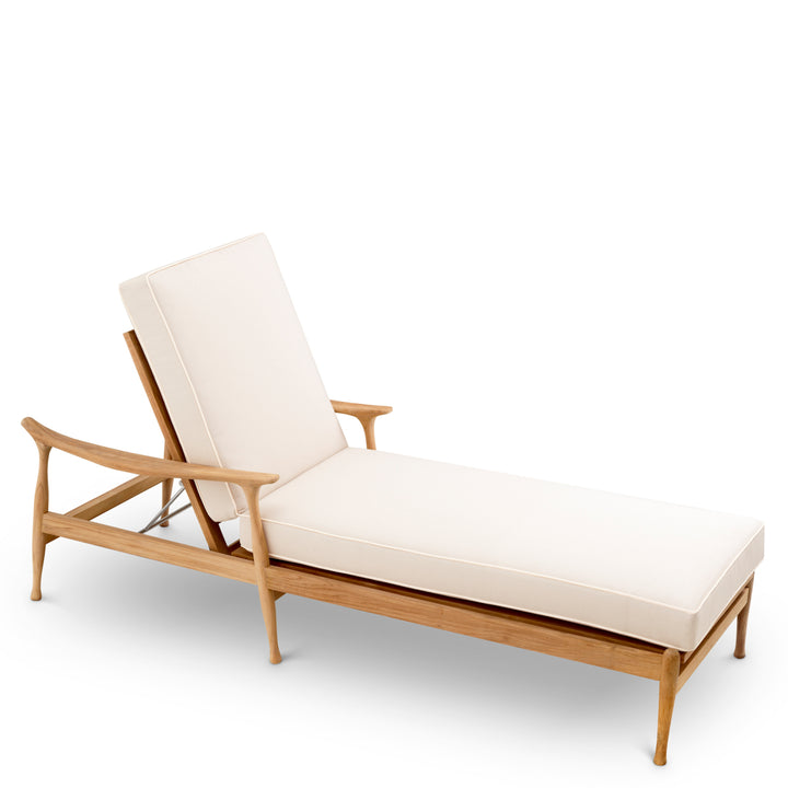 Eichholtz Outdoor Ligbed Manzo Natural Teak Flores Off-White