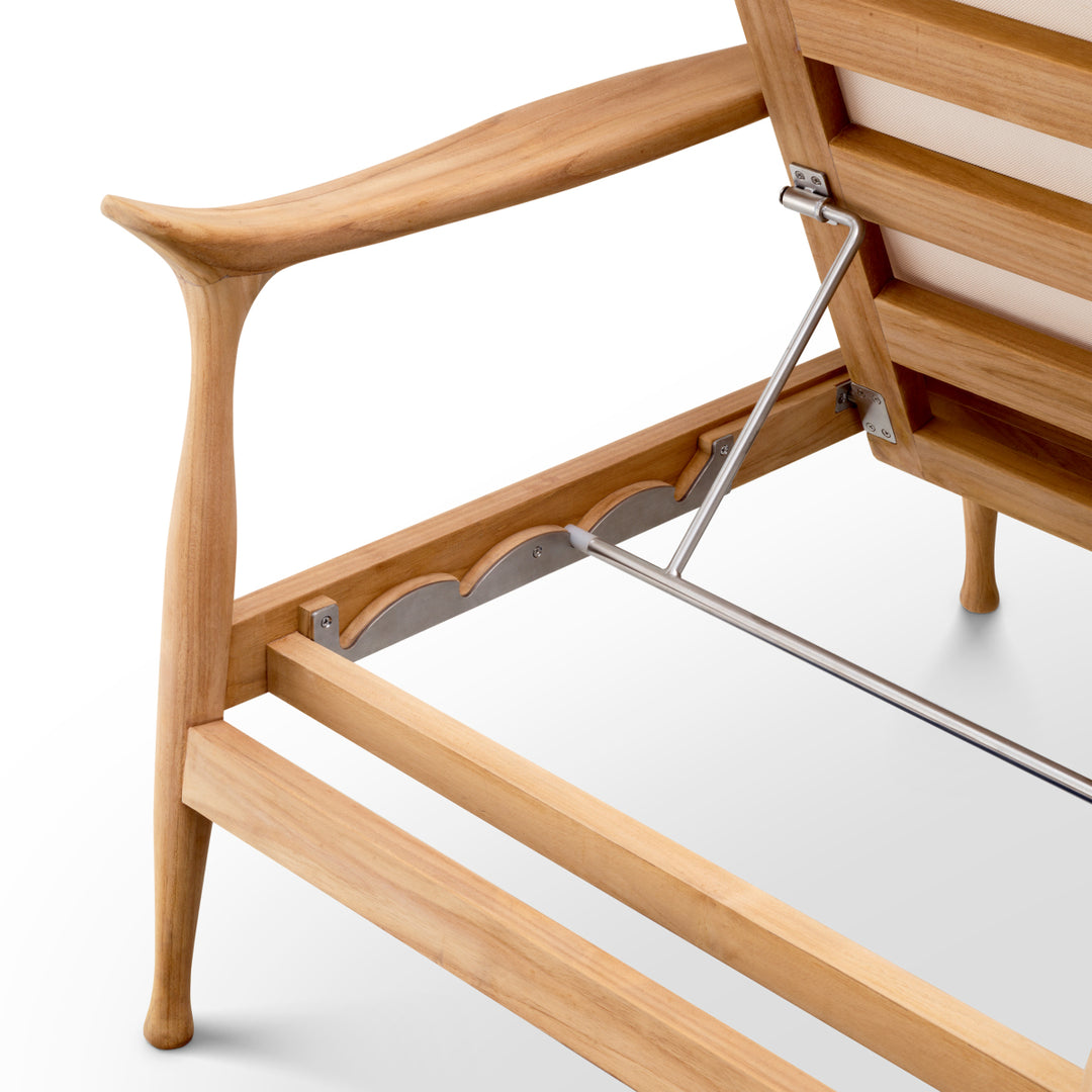 Eichholtz Outdoor Ligbed Manzo Natural Teak Flores Off-White