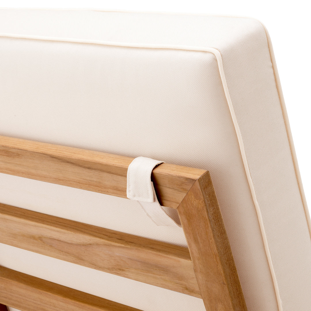 Eichholtz Outdoor Ligbed Manzo Natural Teak Flores Off-White